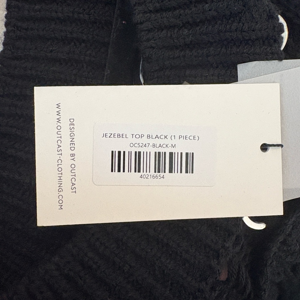 Black Knit Off-Shoulder Sweater - Picture 2 of 4